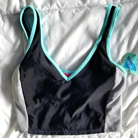 Pure Paradise Tankini Swim Top Black & Aqua Swimwear Multiple Sizes - Picture 5 of 7